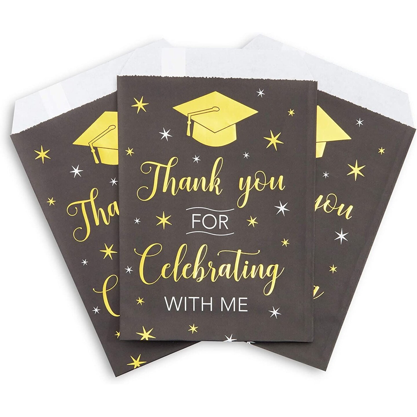 Graduation Party Favor Gift Bags Bulk for 2023 Graduates (5 x 7.5 In, 100 Pack)