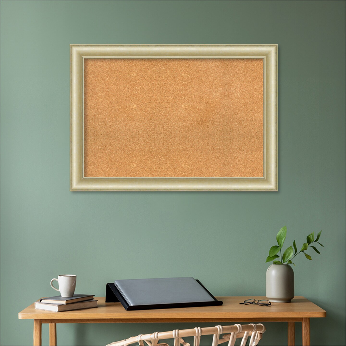 Textured Framed Corkboard, Natural Cork