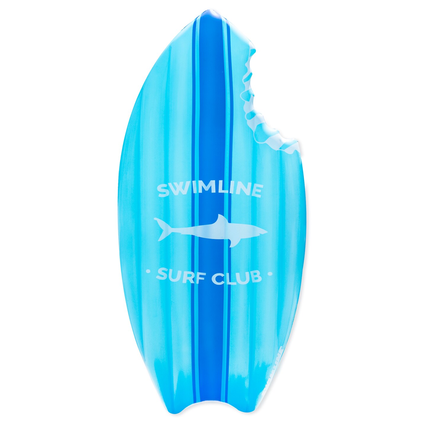 Swimline 73&#x22; Blue Shark Bite Surfboard Swimming Pool Inflatable Raft