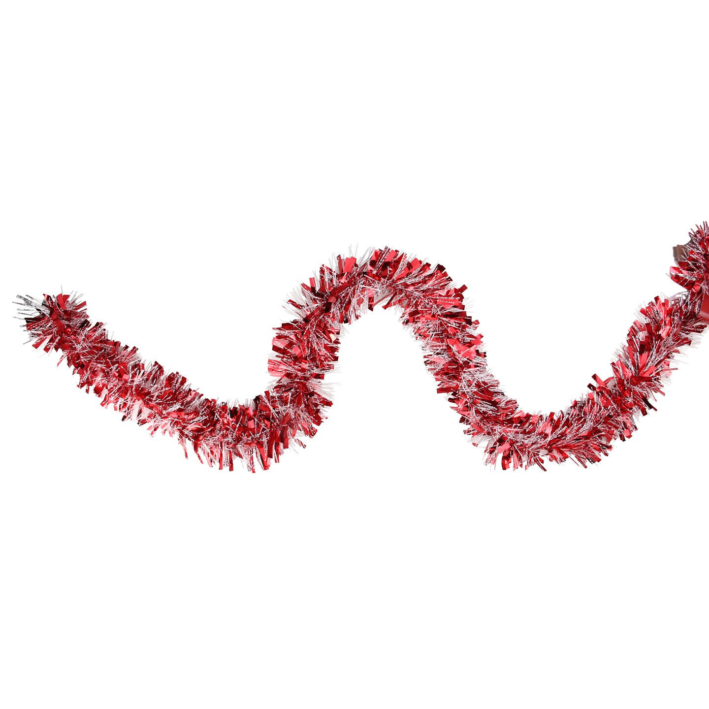 Northlight Snowblush Wide Cut Tinsel Christmas Garland - 12&#x27; x 4&#x22; - Red - Unlit