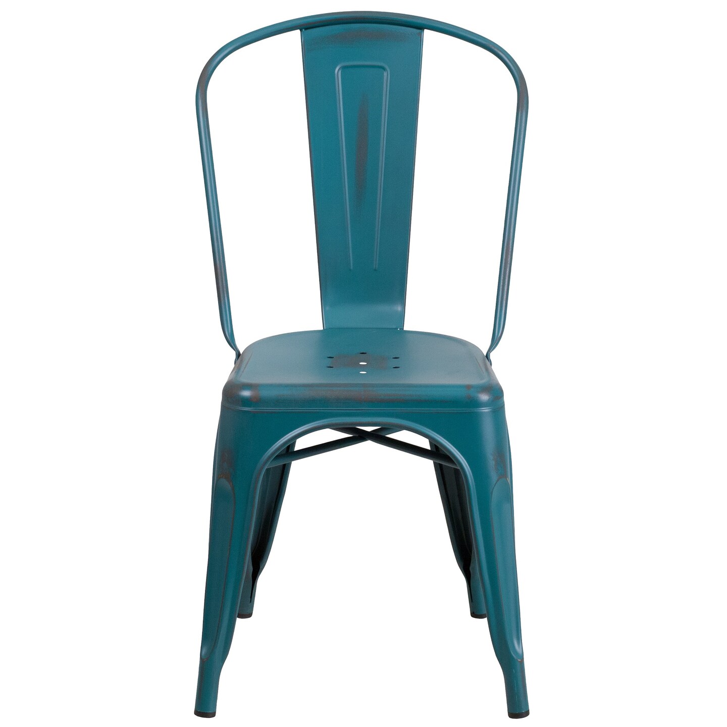 Flash Furniture 33.5&#x22; Teal Blue Contemporary Outdoor Furniture Patio Stackable Chair