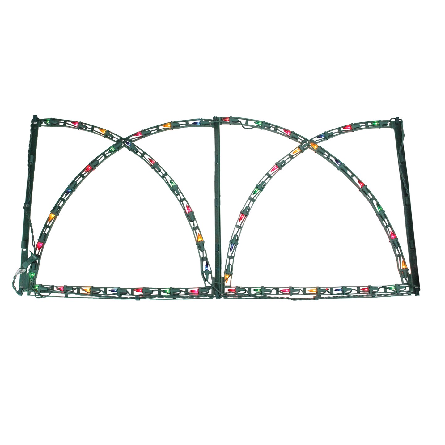 Hofert 7' Green Pathway Fence with Multicolored Christmas Lights Outdoor Decoration