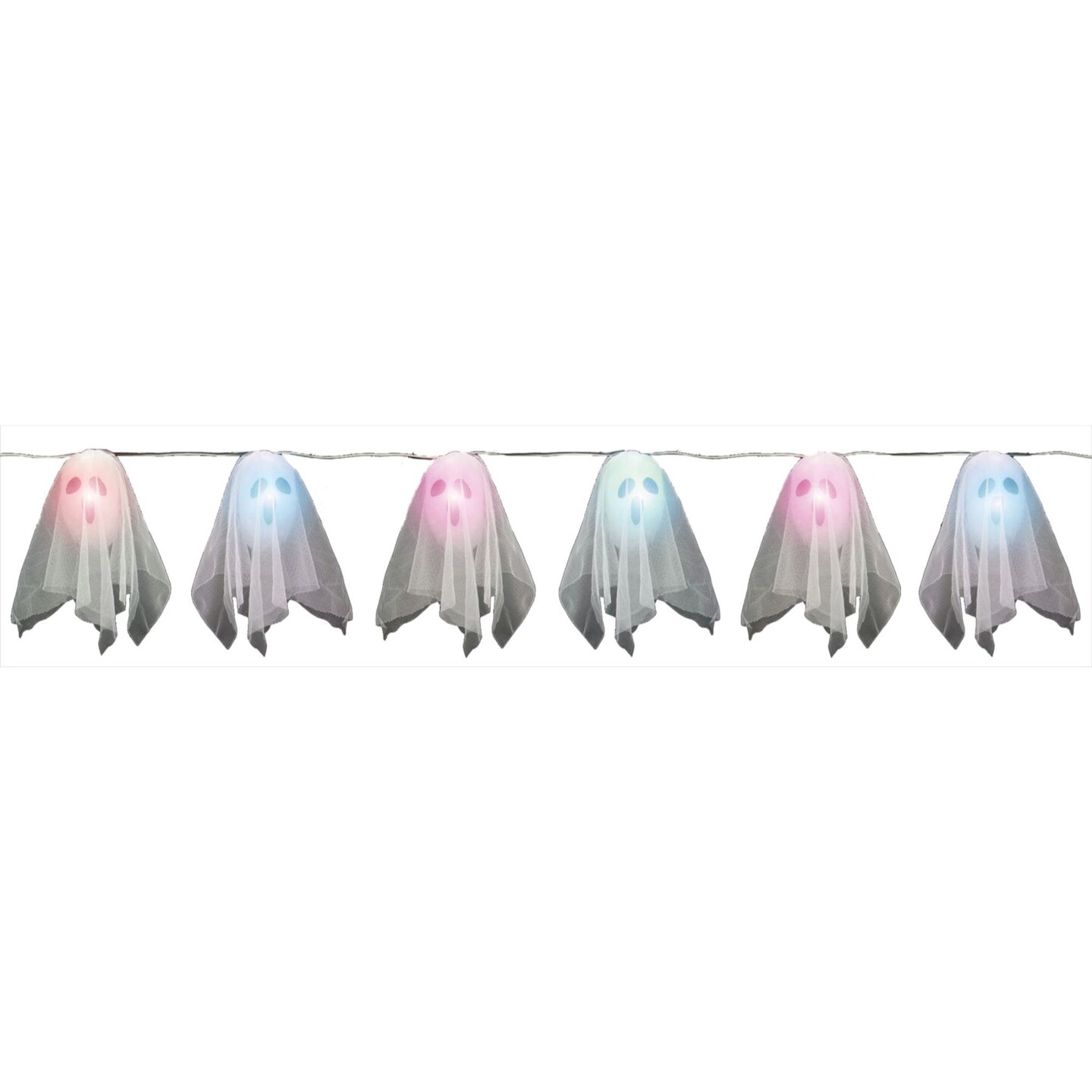 The Costume Center Ghost String Halloween Lights - Clear - 63&#x22; - Clear Wire
