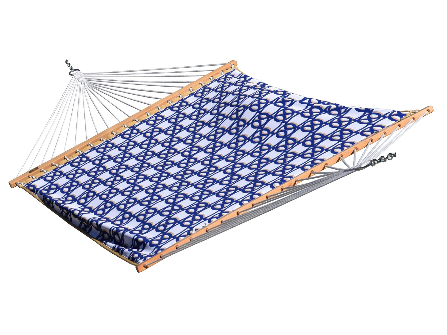 The Hamptons Collection Geometric Pattern Quilted Two Person Double Hammock - 144&#x201D; x 60&#x22; - Blue and White