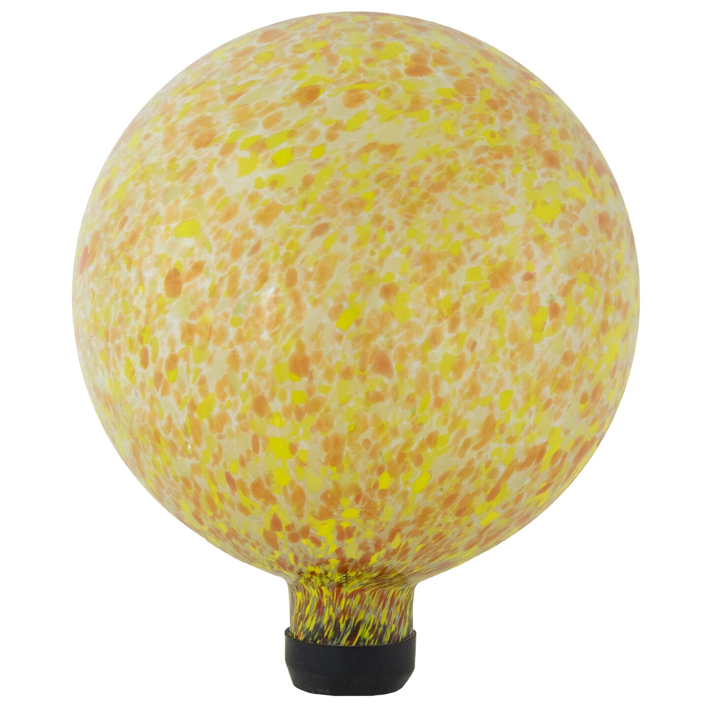 Northlight 10&#x22; Orange and Yellow Speckled Glass Outdoor Garden Gazing Ball