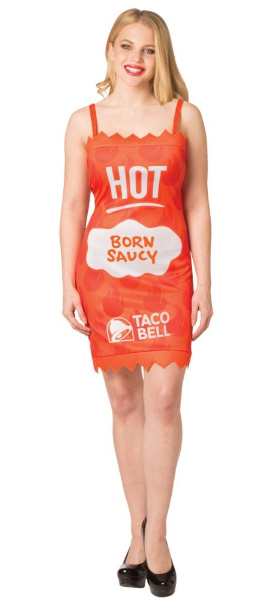 The Costume Center Orange and White Taco Bell Packet "HOT" Women Halloween Costume - Large