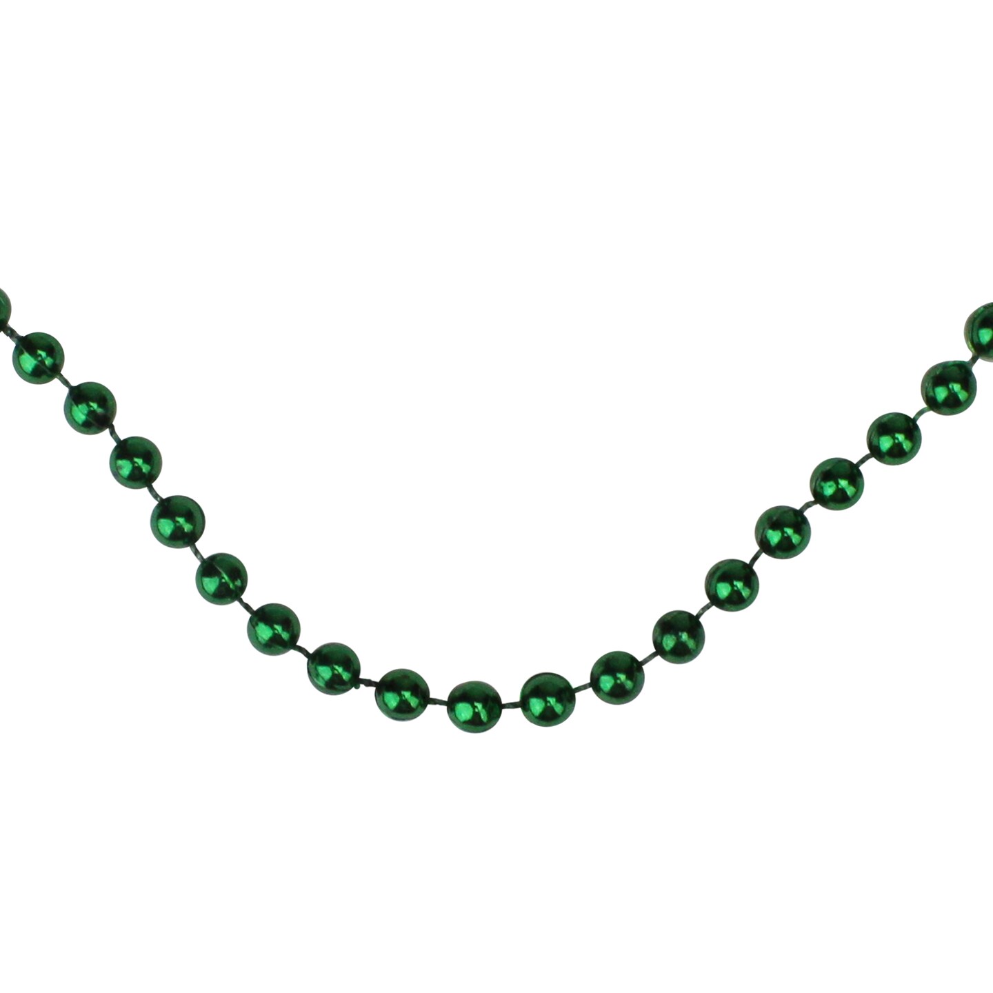 Northlight Shiny Metallic Beaded Christmas Garland - 15' x .25" - Emerald Green - Unlit