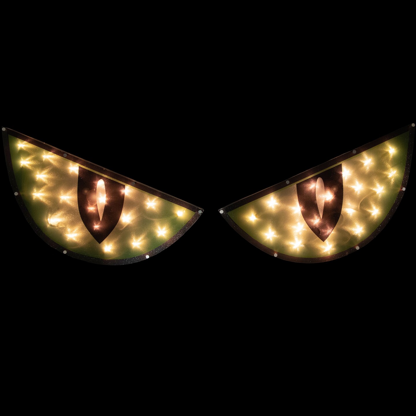 Northlight Lighted Eyes Halloween Window Silhouette Decorations - 40&#x22; - Green - Set of 2