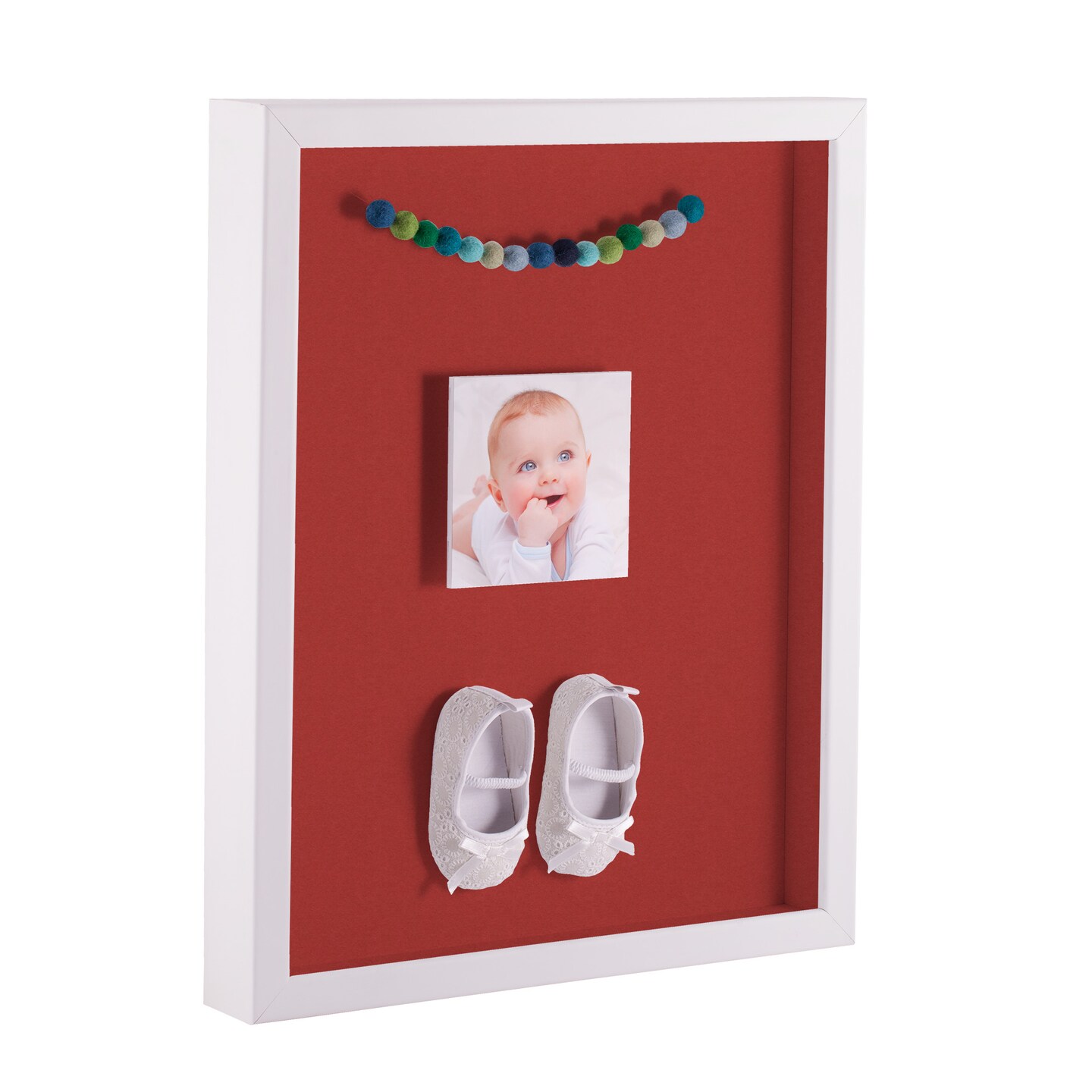ArtToFrames 12x16 Inch Shadow Box Picture Frame, with a Satin White 1.00" Wide Shadowbox frame and Super White Mat Backing (4655)