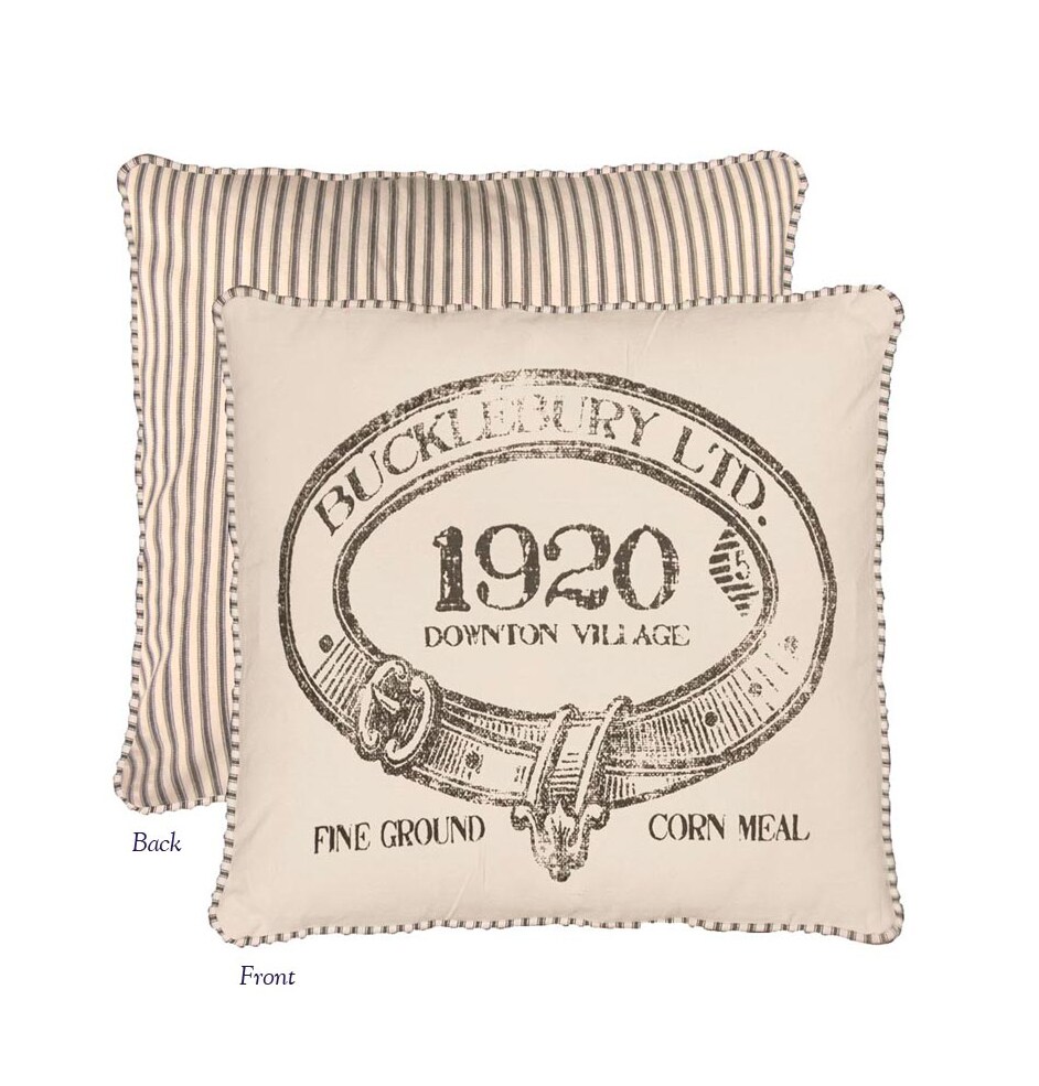 Heritage Lace 18" Beige and Brown Downton Abbey 1920 Village Stripe Reversible Throw Pillow