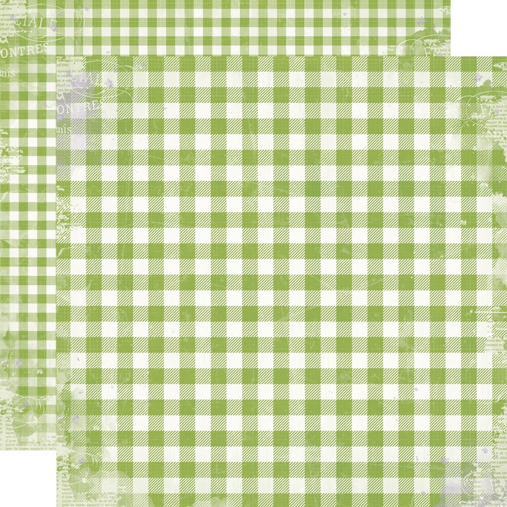 Simple Vintage Life In Bloom Double-Sided Cardstock 12&#x22;X12&#x22;-Green Gingham