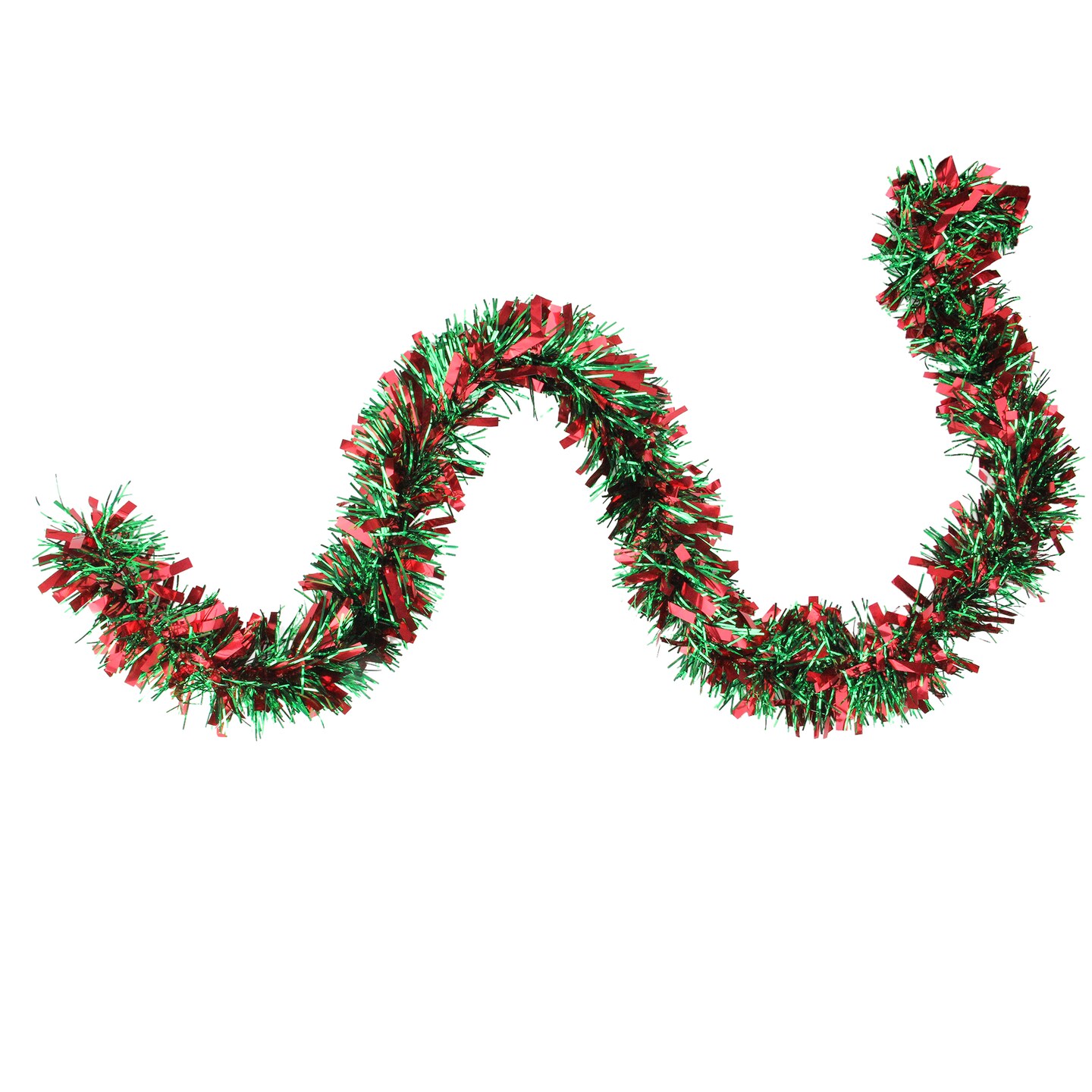 Northlight Wide Cut Tinsel Commercial Christmas Garland - 50&#x27; x 3&#x22; - Red and Green - Unlit
