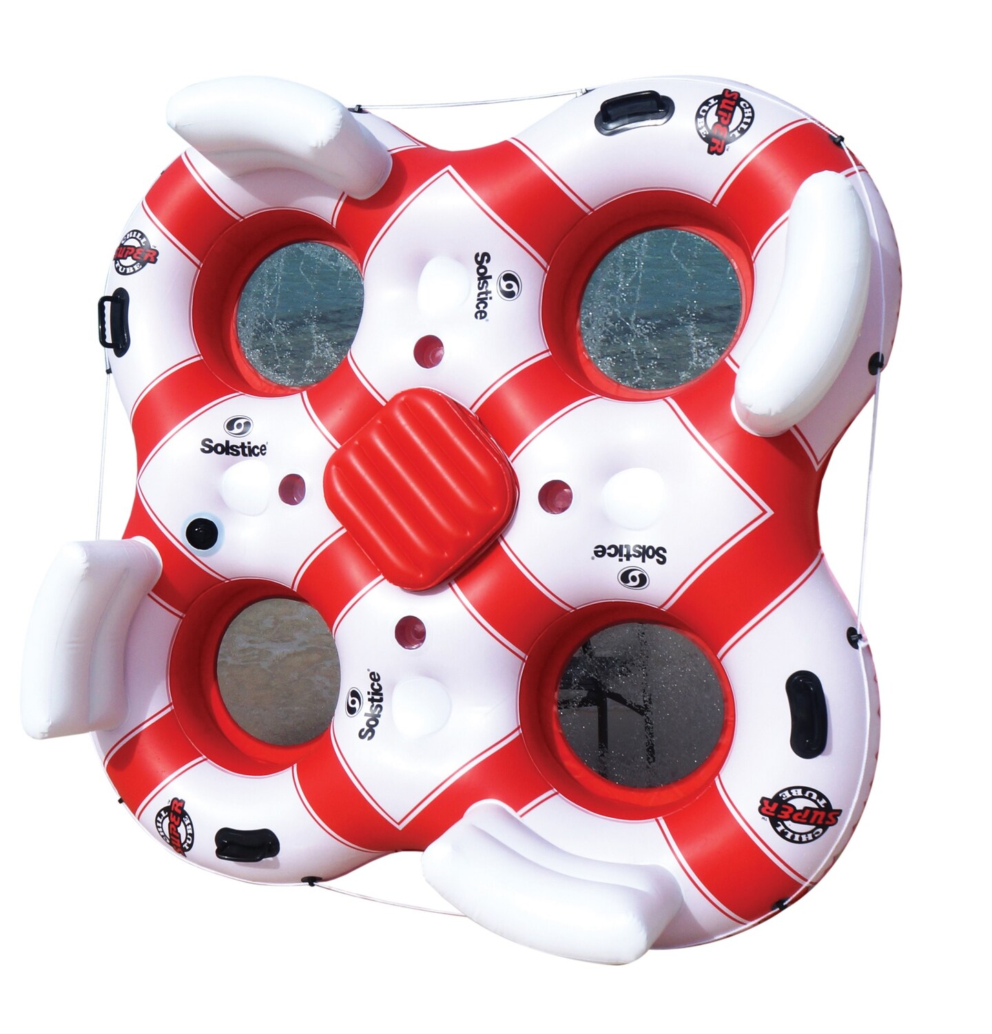 Swim Central Solstice Super Chill Quarto 4 Person Swimming Pool Float - 78&#x22; - White and Red
