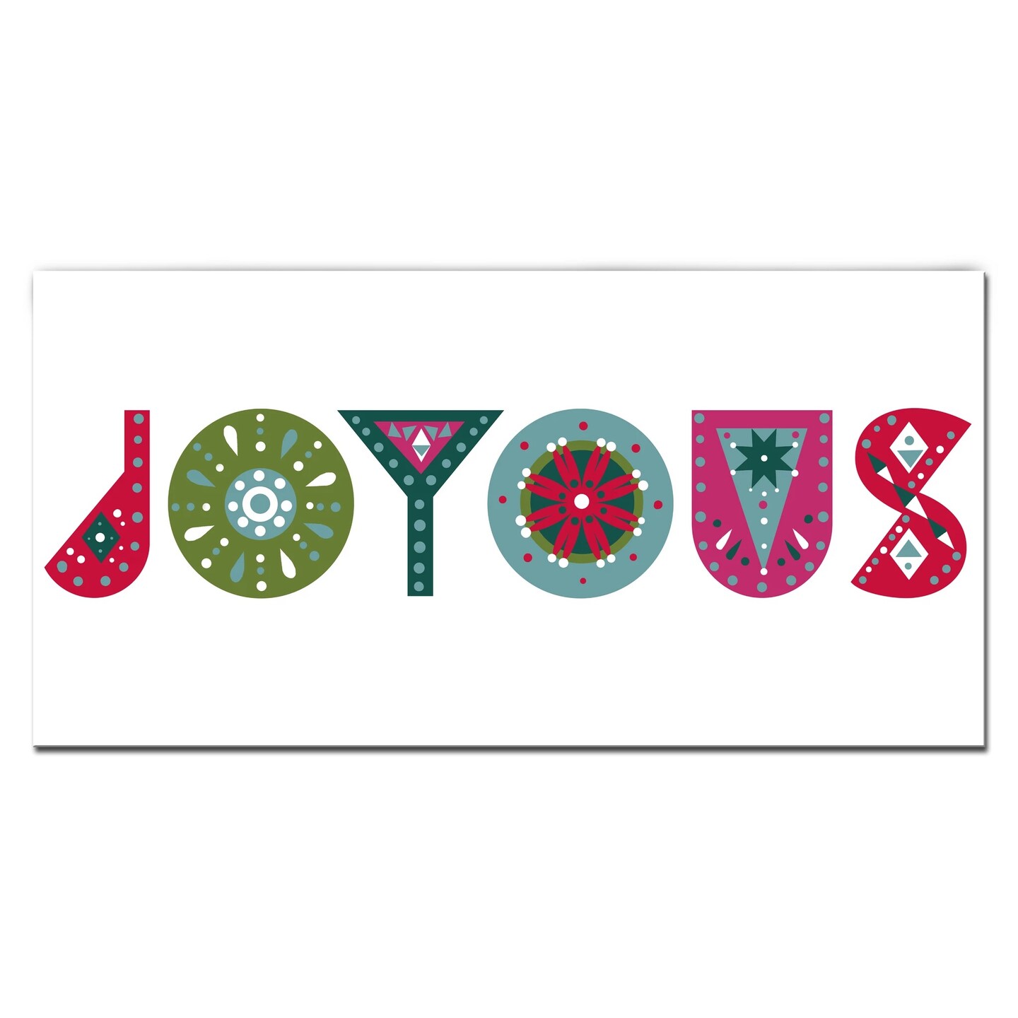 Crafted Creations Vibrantly Colored &#x22;Joyous&#x22; Christmas Wrapped Rectangular Wall Art Decor 24&#x22; x 48&#x22;