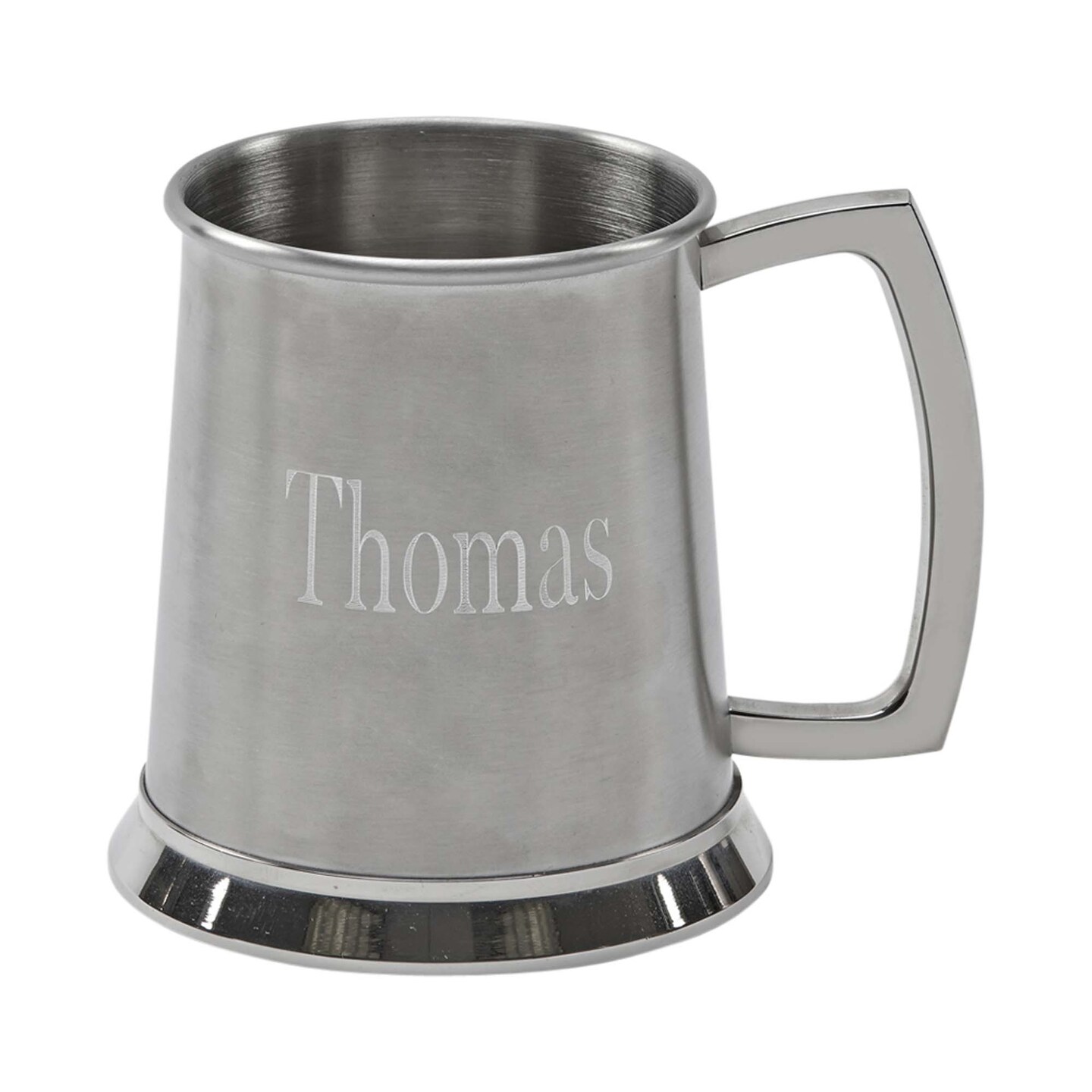 Contemporary Home Living 4.5&#x22; Classic Polished Stainless-Steel Pint Tankard