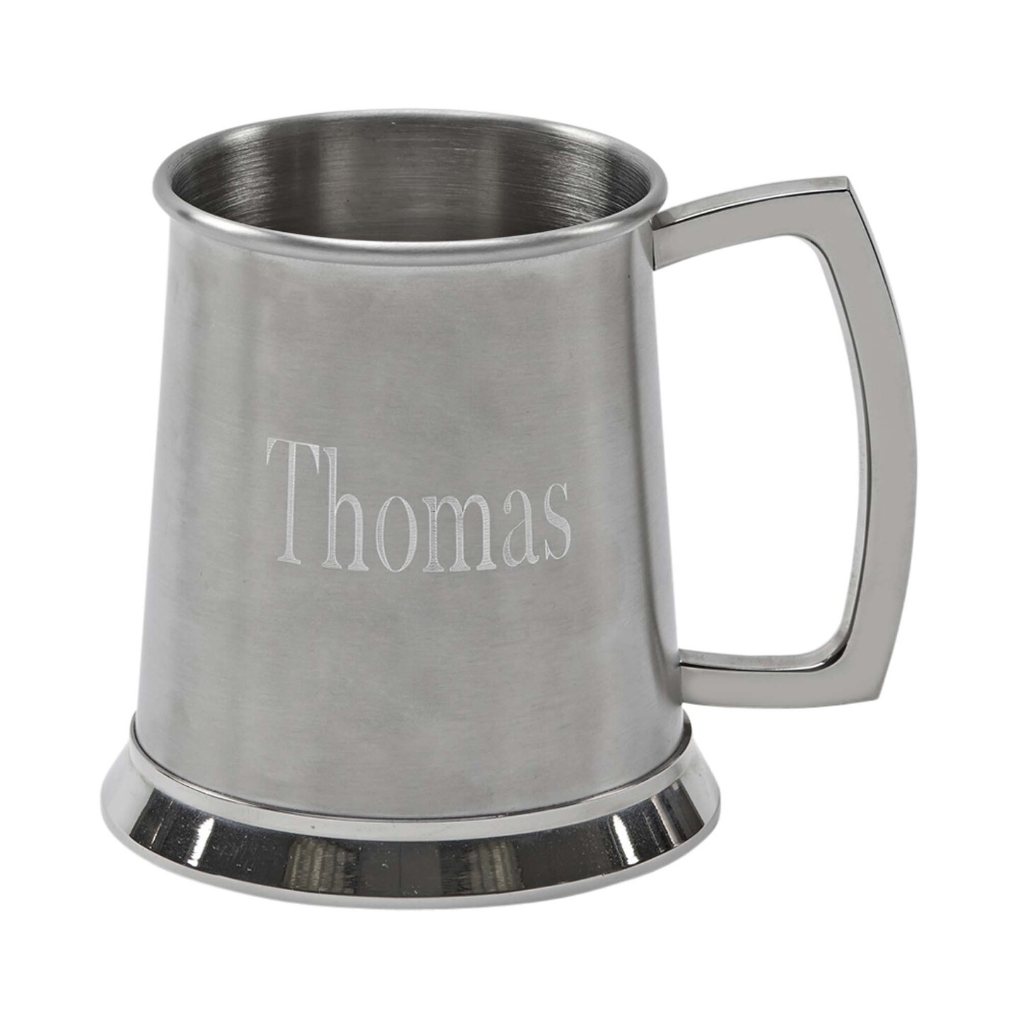 Contemporary Home Living 4.5" Classic Polished Stainless-Steel Pint Tankard