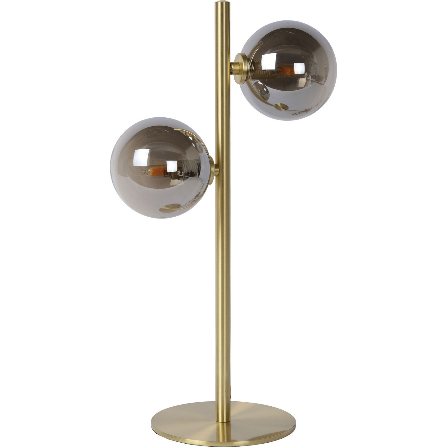 Signature Home Collection 17&#x22; Brass Finished Table Lamp with Glass Globes
