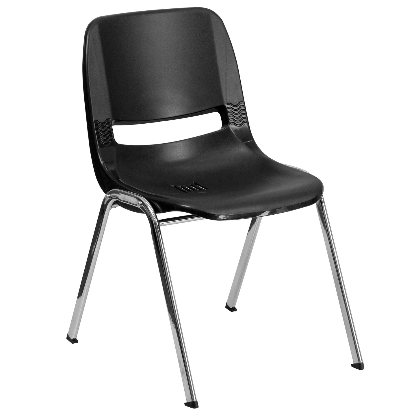 Flash Furniture 32&#x22; Black Hercules Series Ergonomic Shell Stack Chair