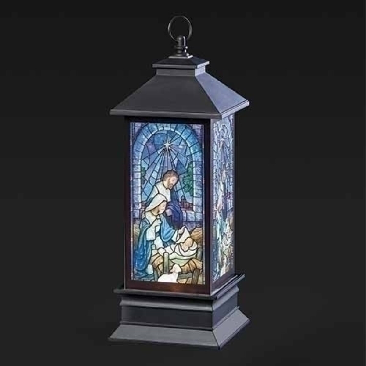 Roman 10.5&#x22; LED Lighted Holy Family Nativity Christmas Snow Globe Lantern