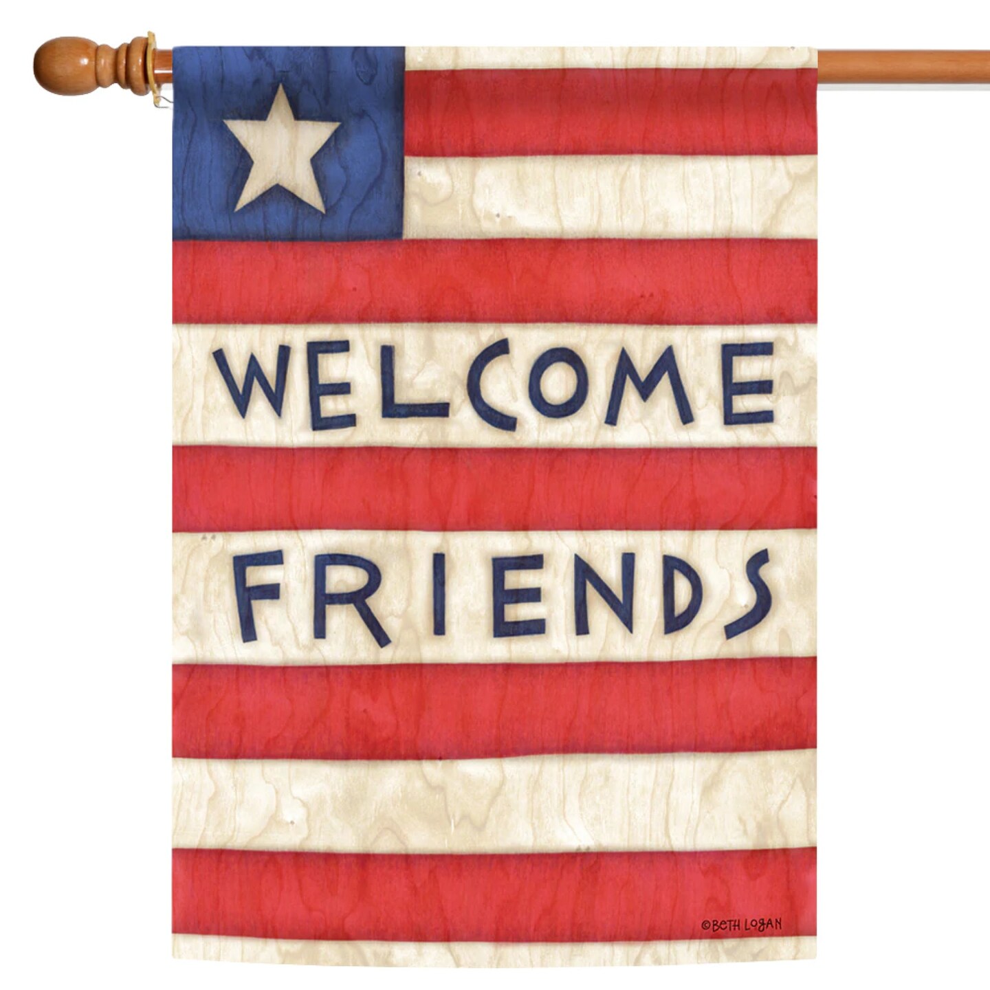 Toland Home Garden Patriotic &#x22;Welcome Friends&#x22; Fade-Resistant Outdoor Flag - 40&#x22; x 28&#x22;