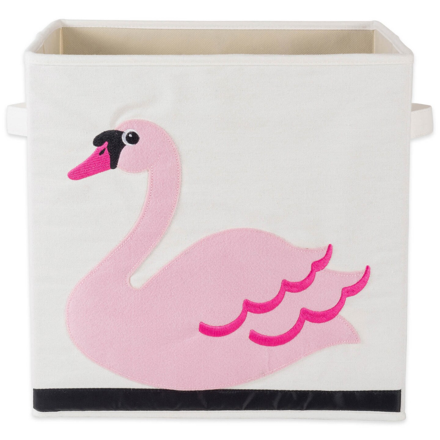 Contemporary Home Living 13" Pink Swan Themed Storage Basket