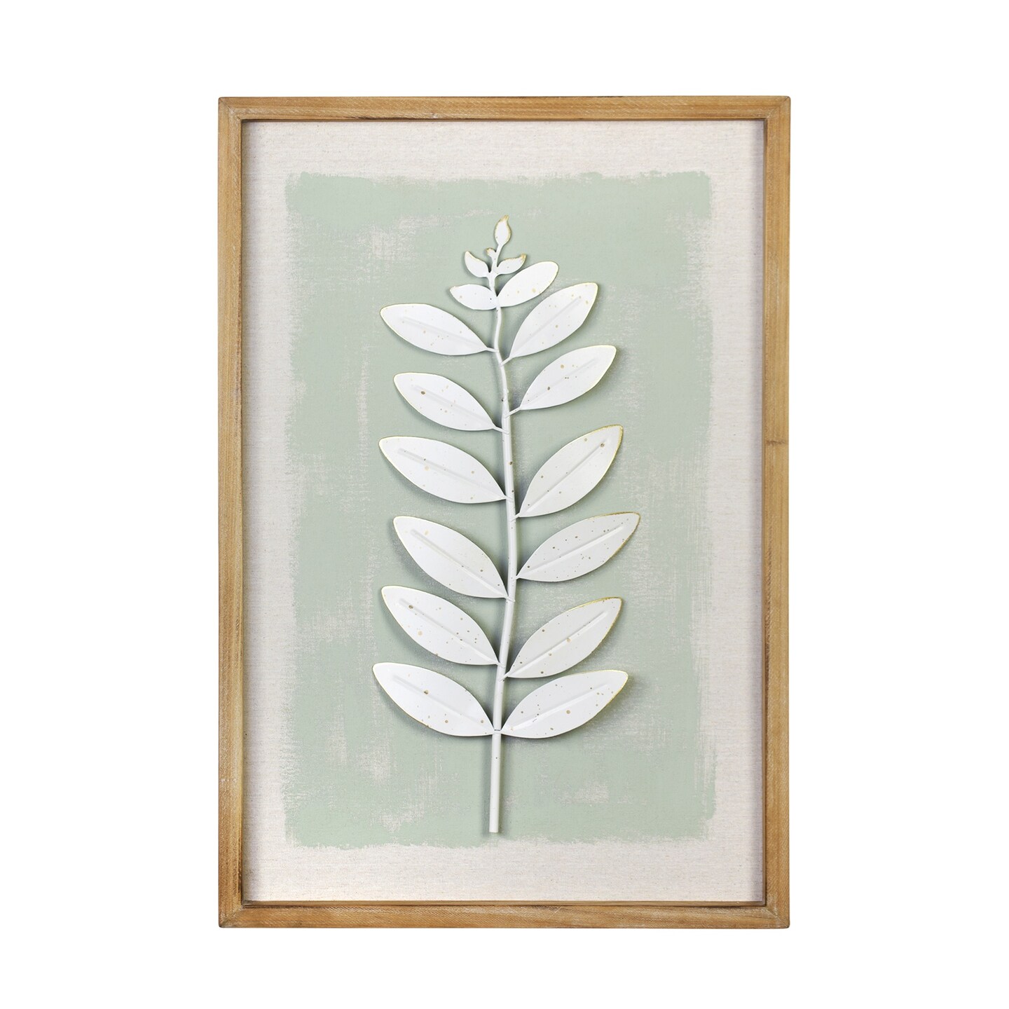 Contemporary Home Living 23.50&#x22; Green Framed Leaf Wall Art