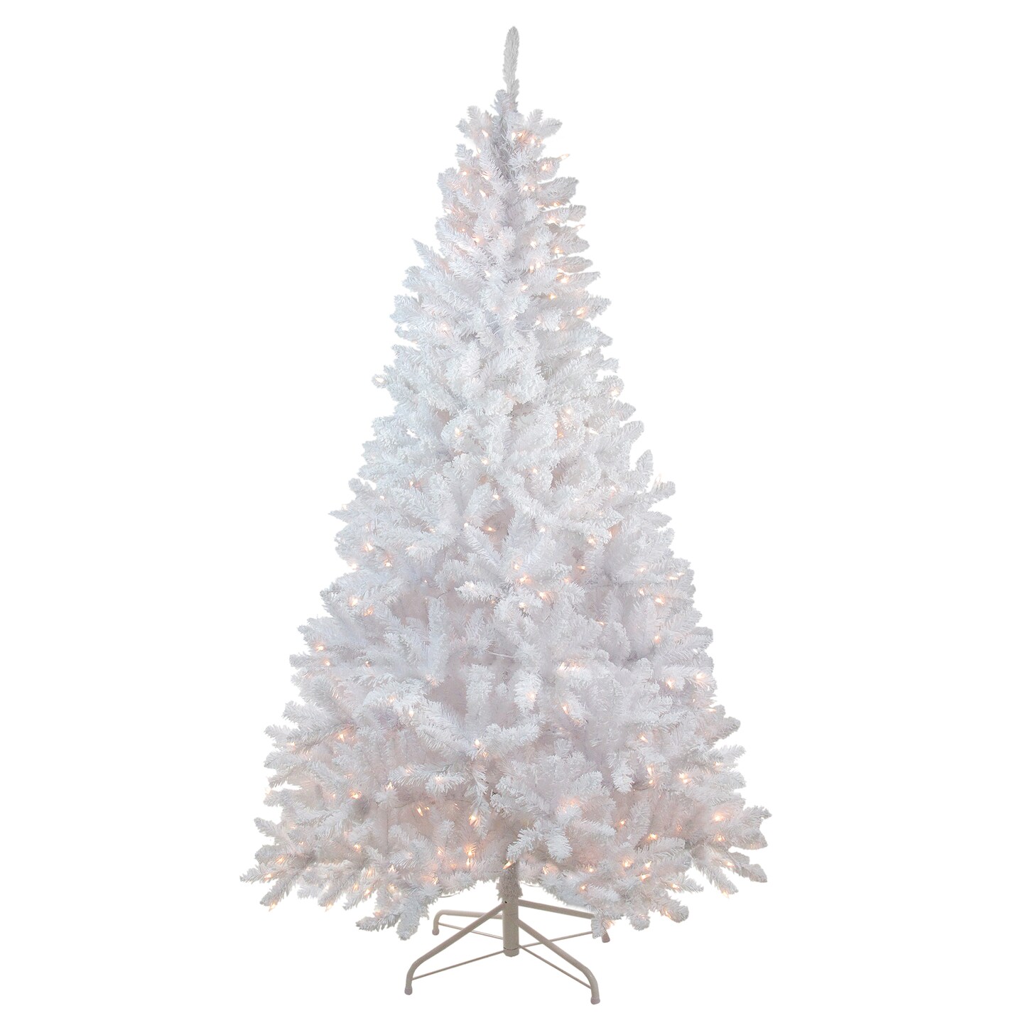 Northlight 7&#x27; Pre-Lit Medium Flocked Artificial Christmas Tree, Clear Lights