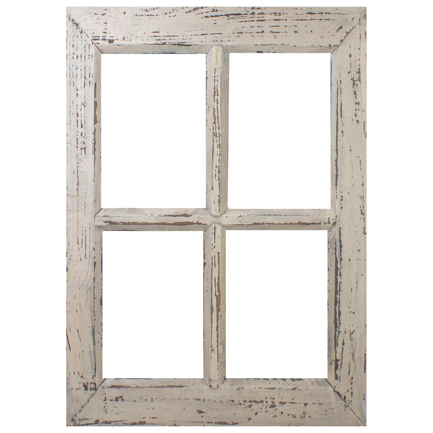 Northlight 20&#x22; Aged Beige Wooden Window Frame Wall Hanging Decoration