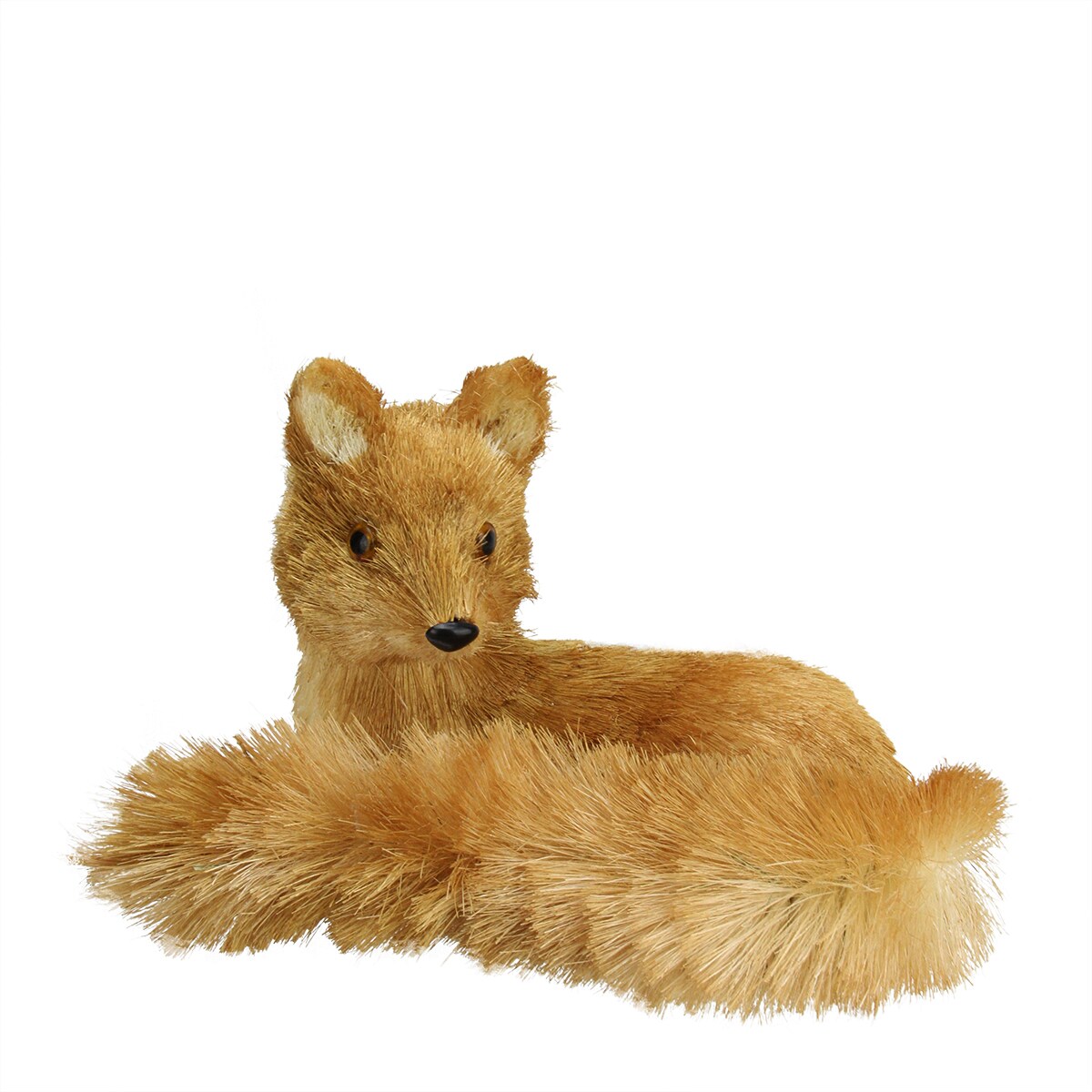 Raz Laying Sisal Fox Figurine Decoration - 11" - Orange Brown
