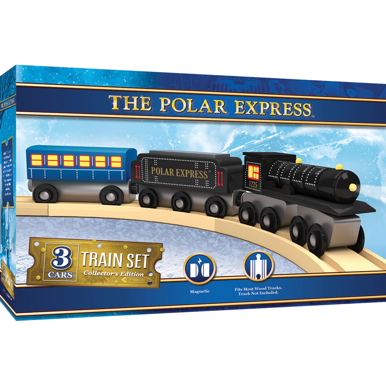 Masterpieces Wood Train Sets The Polar Express 3 Piece Train Set
