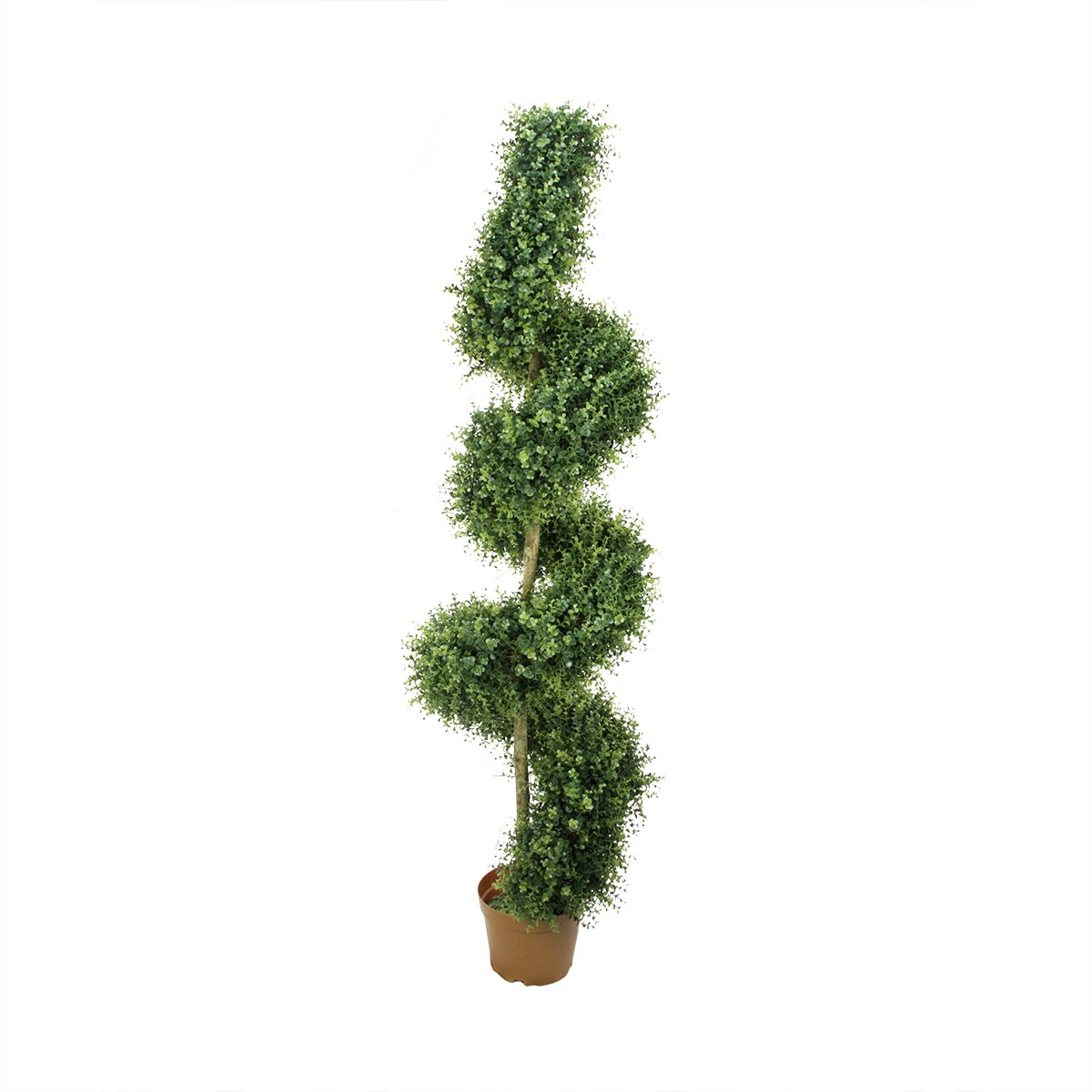 Northlight 6' Potted Two-Tone Artificial Boxwood Spiral Topiary Tree