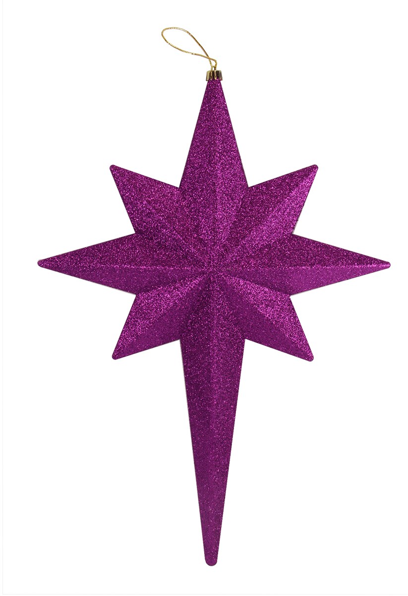 Christmas Central 20&#x22; Purple Passion Glittered Bethlehem Star Shatterproof Christmas Ornament
