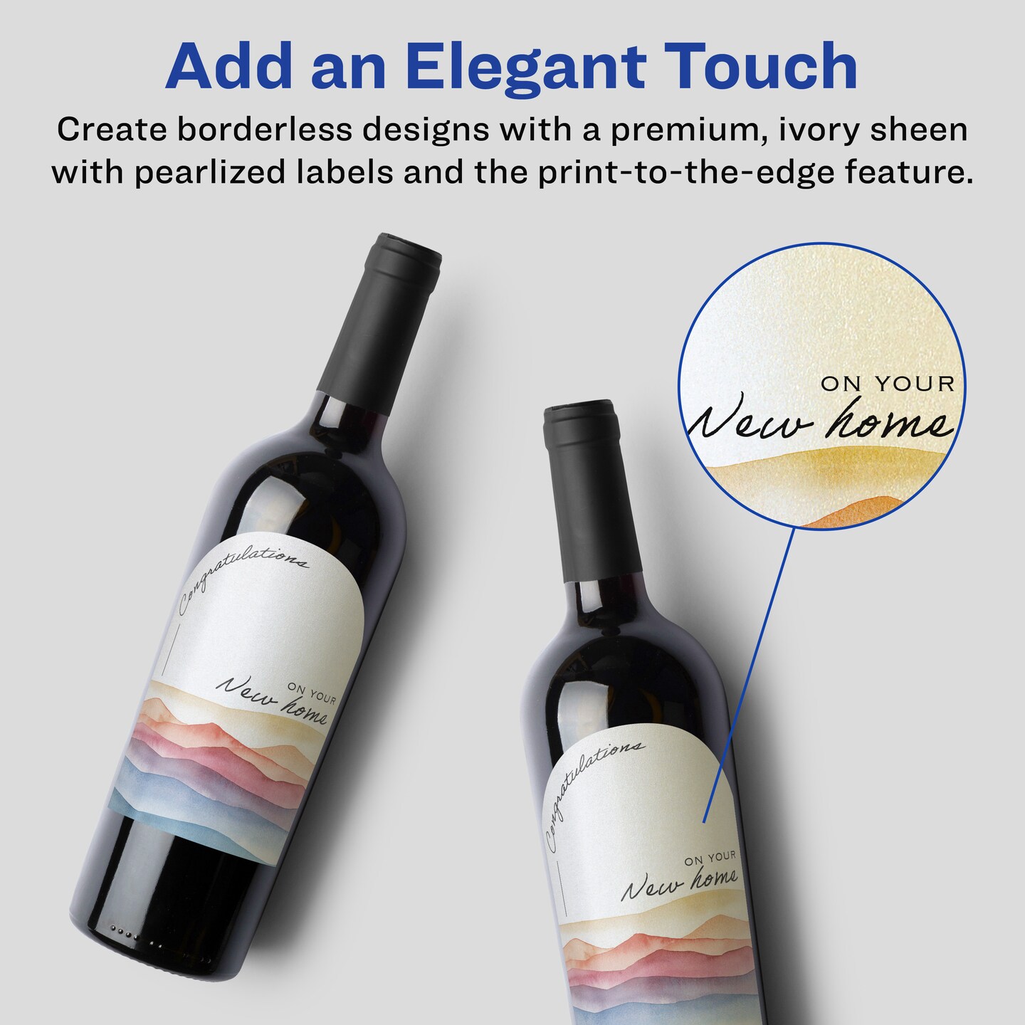 Avery Pearlized Ivory Arched Labels with Sure Feed Technology, Print-to-the-Edge, 3&#x22; x 2.25&#x22;