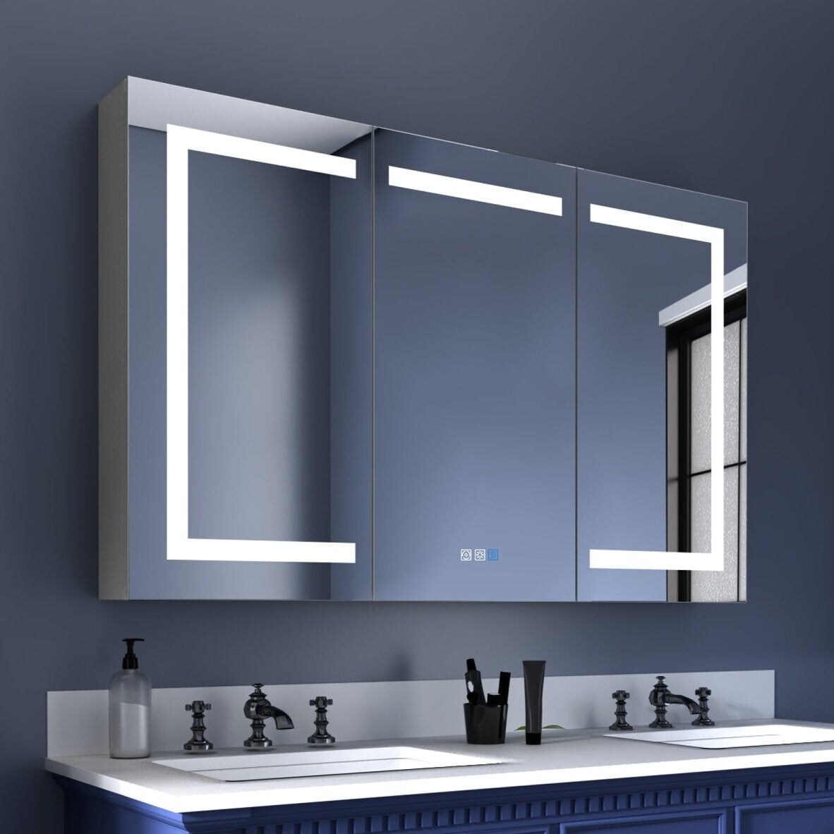 Boost-M1 48&#x22; W X 30&#x22; H Led Lighted Medicine Cabinet Recessed Surface Mount