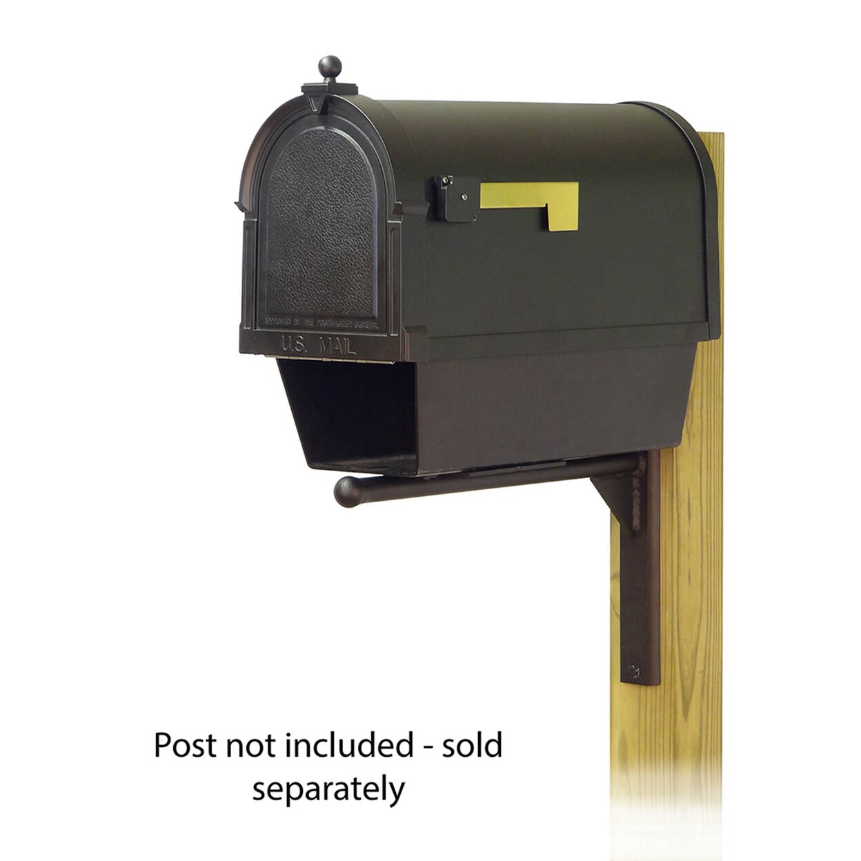 Special Lite Products Berkshire Curbside Mailbox with Newspaper tube and Ashley front single mailbox mounting bracket