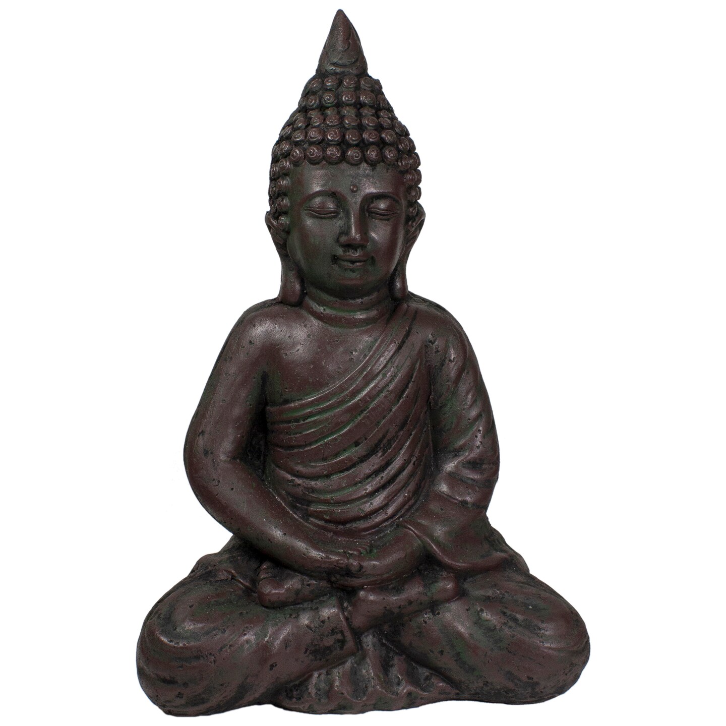 Northlight 17.5&#x22; Dark Brown Meditating Buddha Outdoor Garden Statue