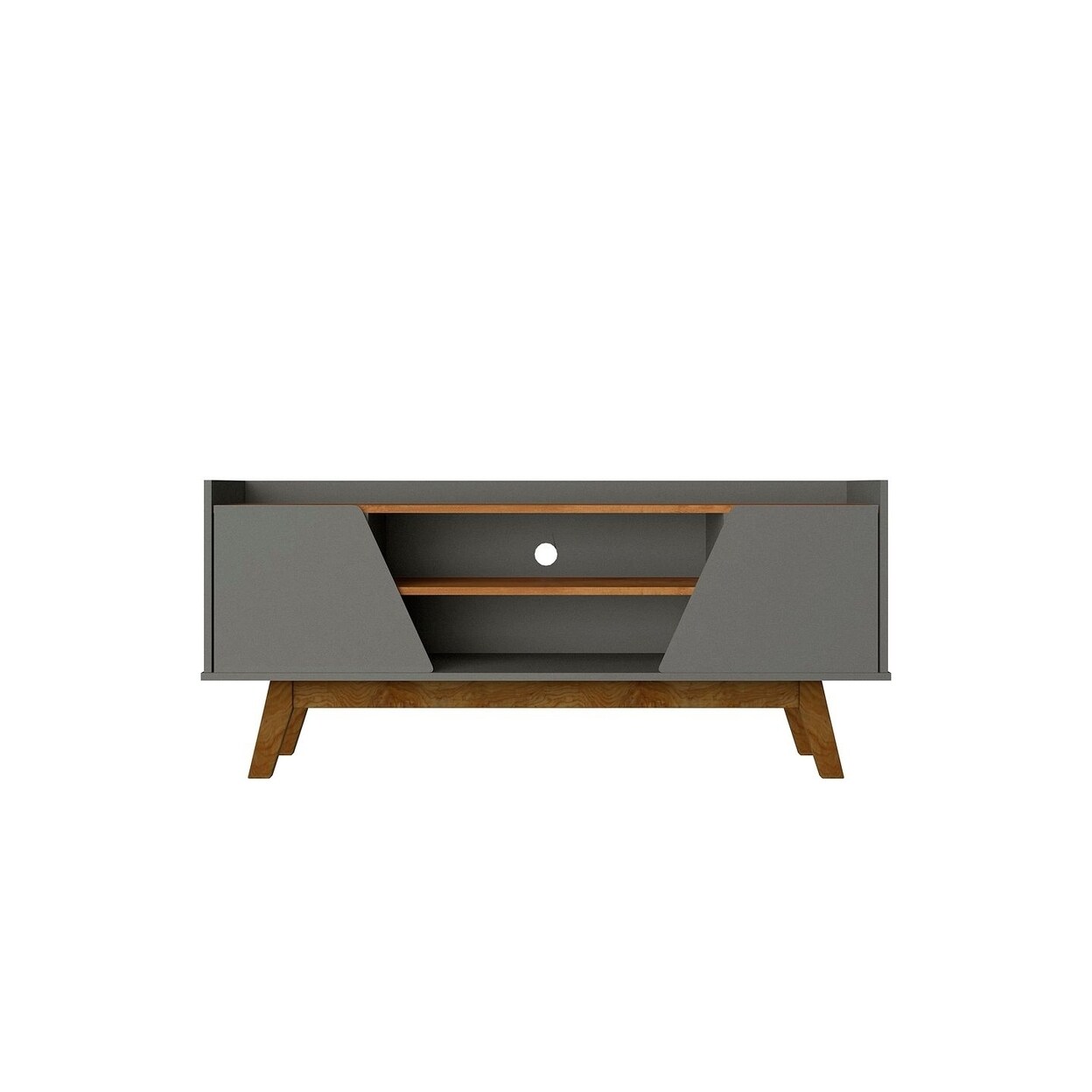 Manhattan Comfort Mid-Century Modern Marcus 53.14 TV Stand with Solid Wood Legs