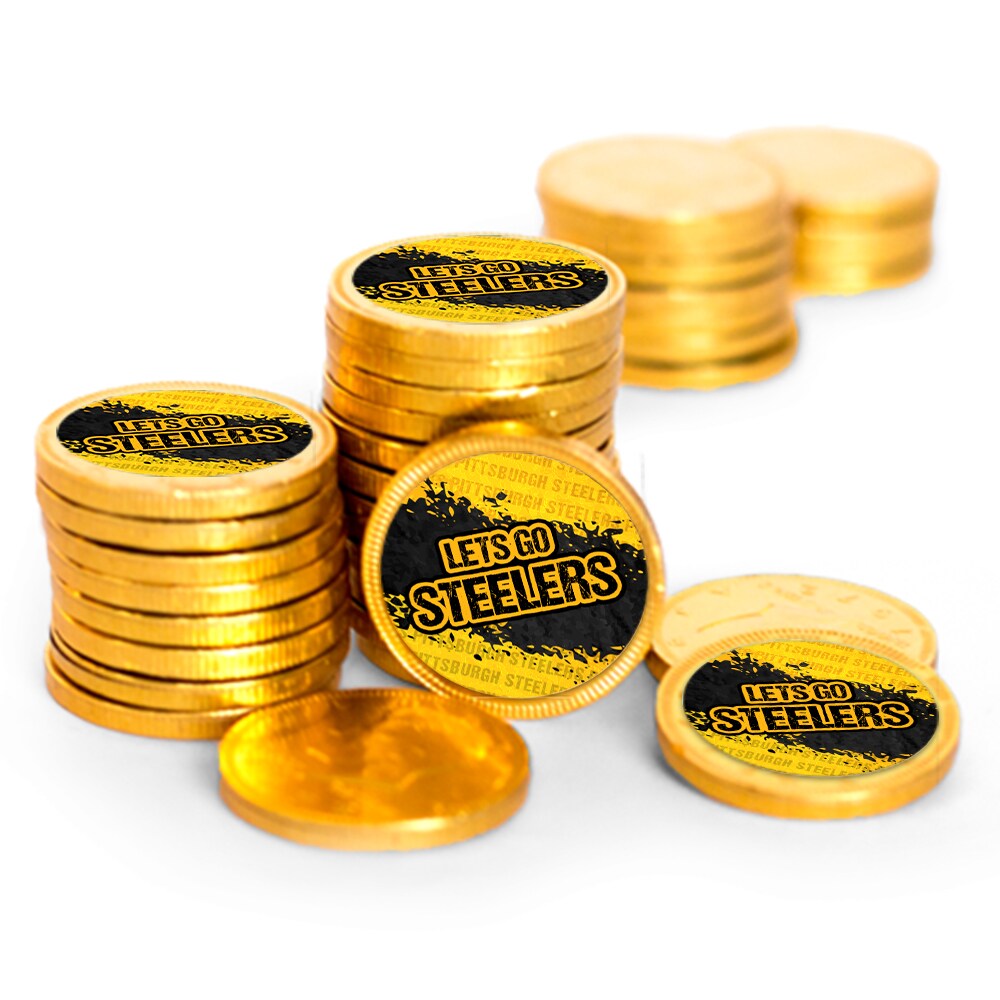84 Pcs Steelers Themed Football Party Candy Favors Chocolate Coins