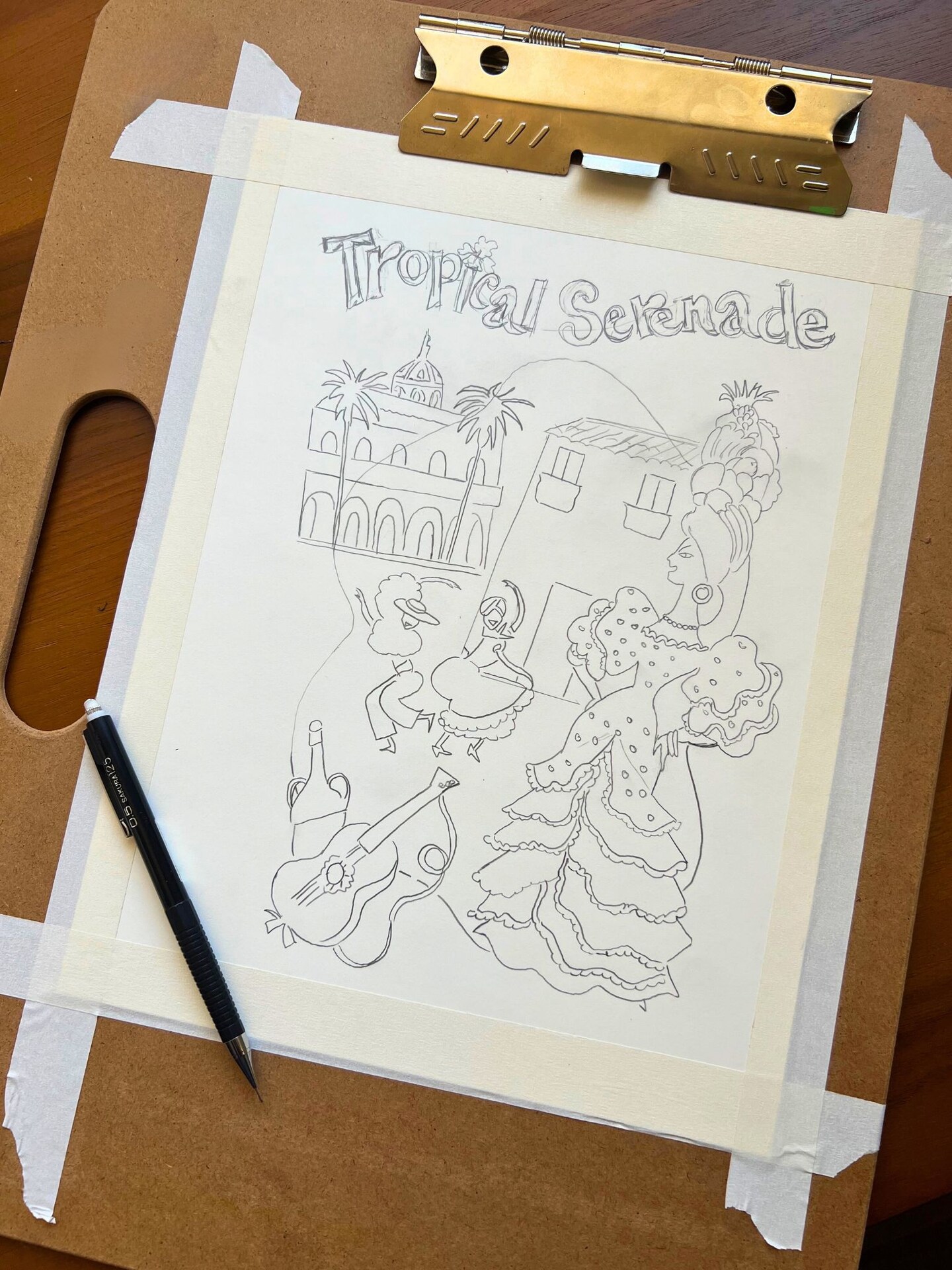 Vintage Illustration Painting with Gouache image 3