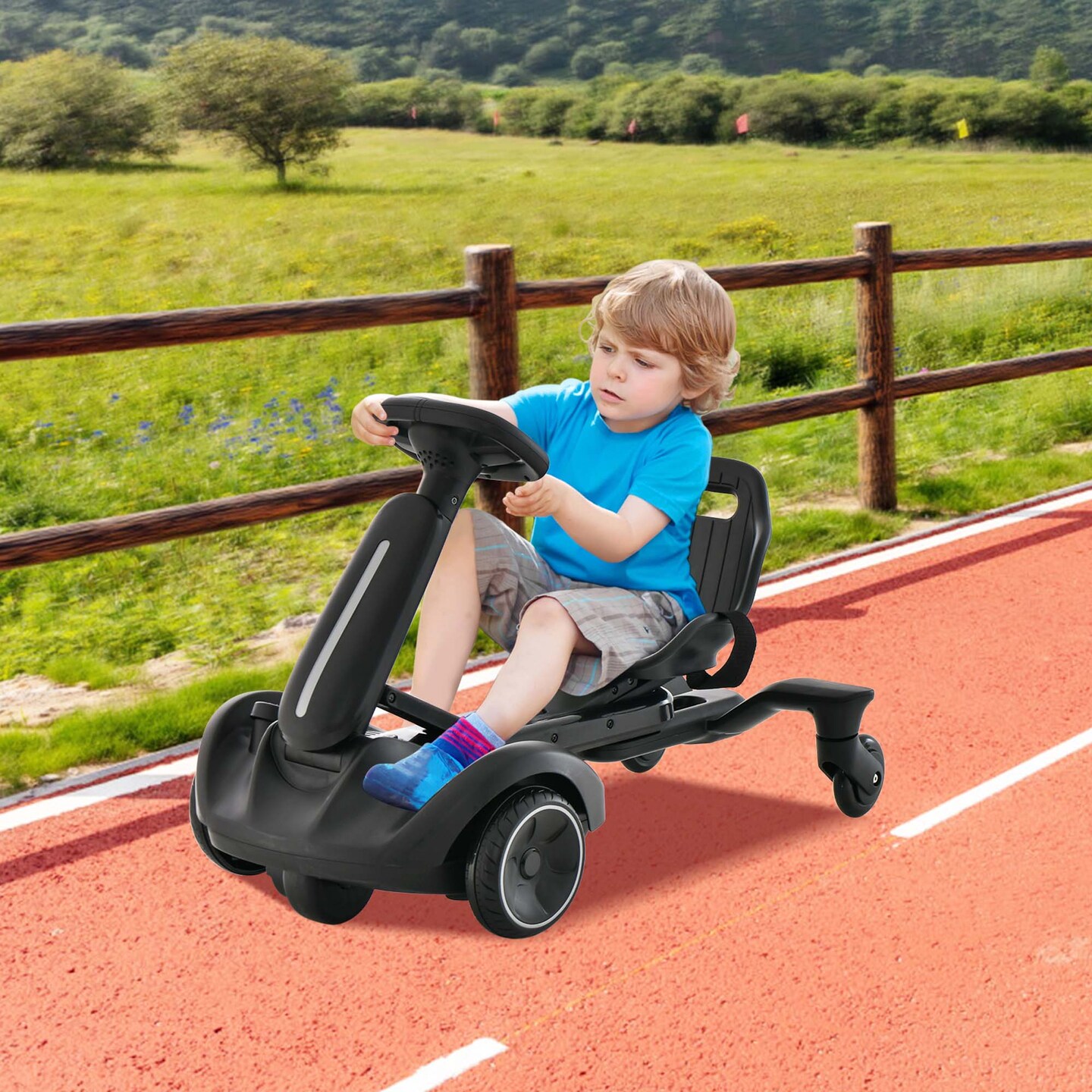 Costway 6V Kids Ride On Drift Car Electric Drifting Go Kart for Kids with 360&#xB0; Spin Dark/Pink/Red/White
