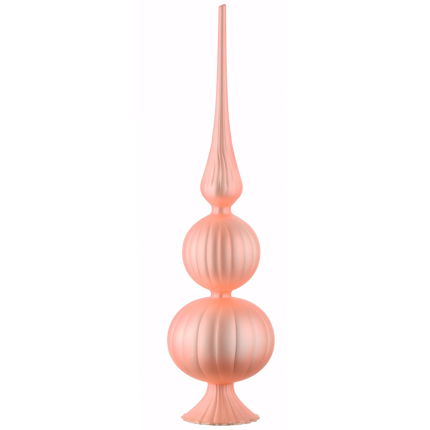 National Tree Company 15&#x22; Pink Glass Christmas Tree Topper