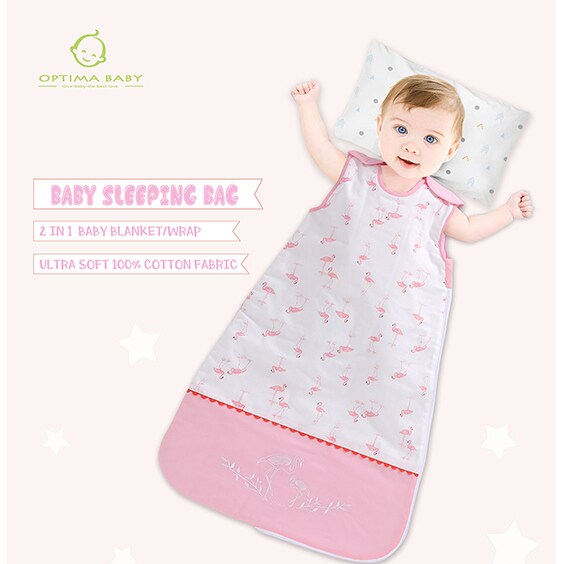 OptimaBaby   Pink Flamingo Baby Sleeping Bag 1.0 Tog Small (0-12M)