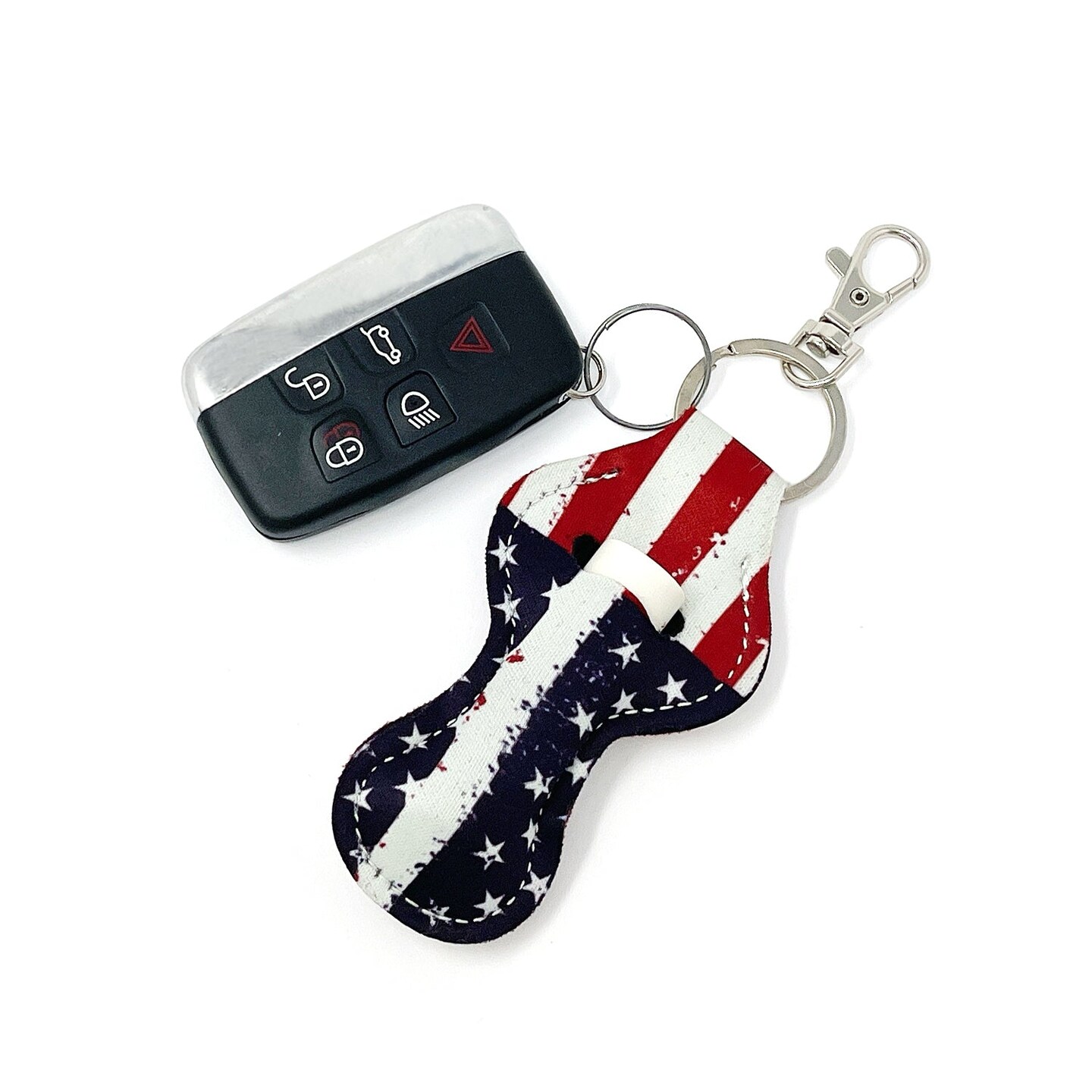 Wrapables 10 Pack Chapstick Holder Keychain with 10 Pieces Metal Clasps
