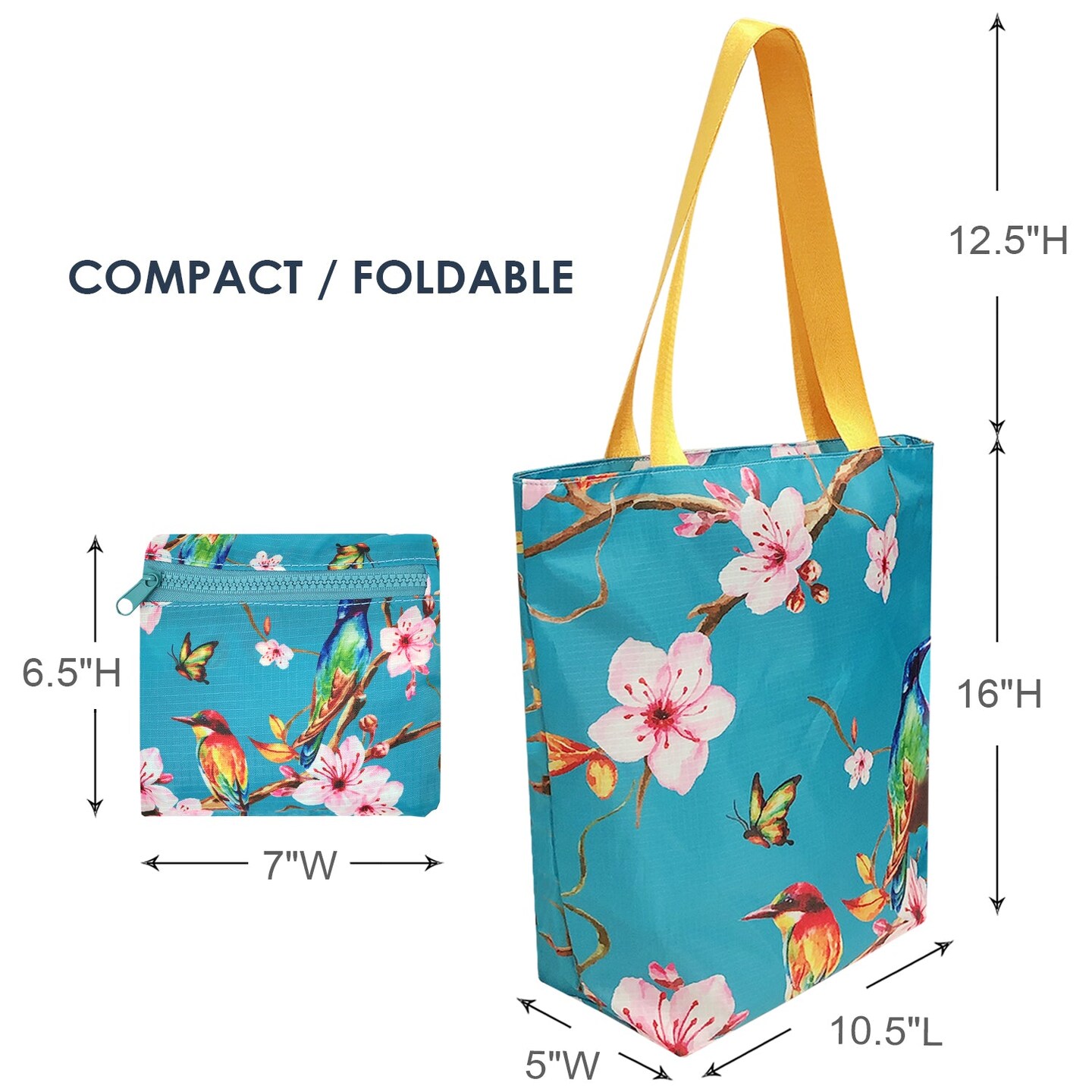 Wrapables Carryall Shopping Travel Tote Bag with Durable Ripstop Polyester - Foldable, Waterproof, and OEKO-TEX Certified
