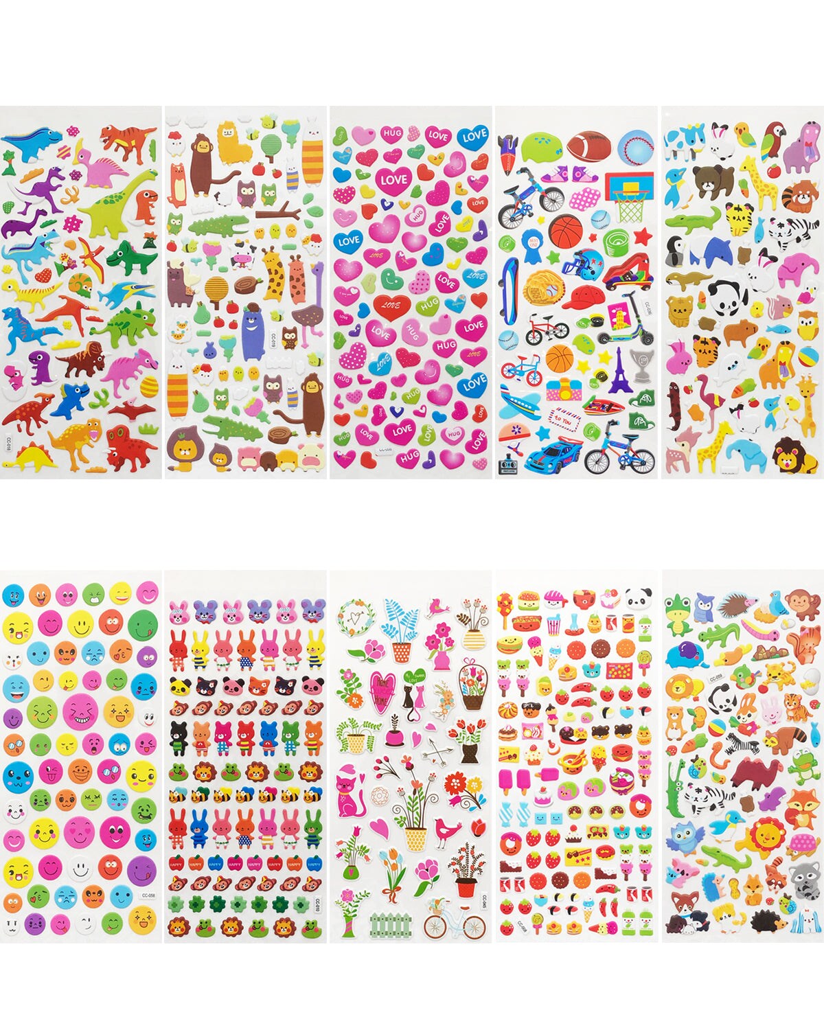 Wrapables 3D Puffy Stickers Bubble Stickers for Crafts & Scrapbooking