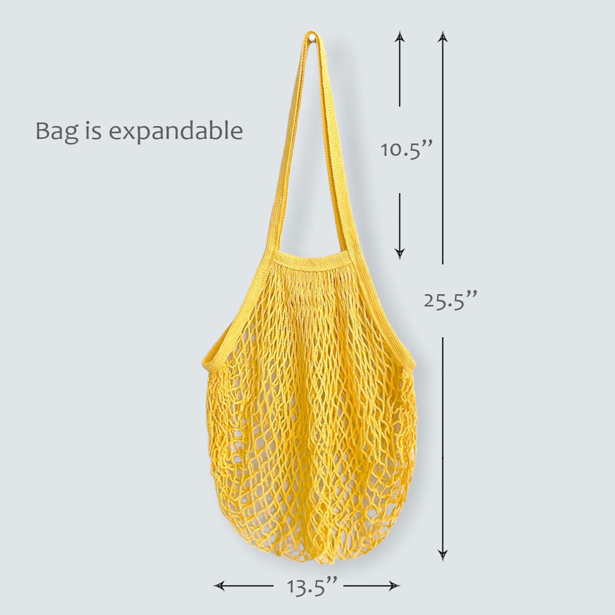Wrapables Cotton Mesh Net Shopping Bag, Grocery Bag for Vegetables, Produce (Set of 3), Yellow, Blue, Hot Pink