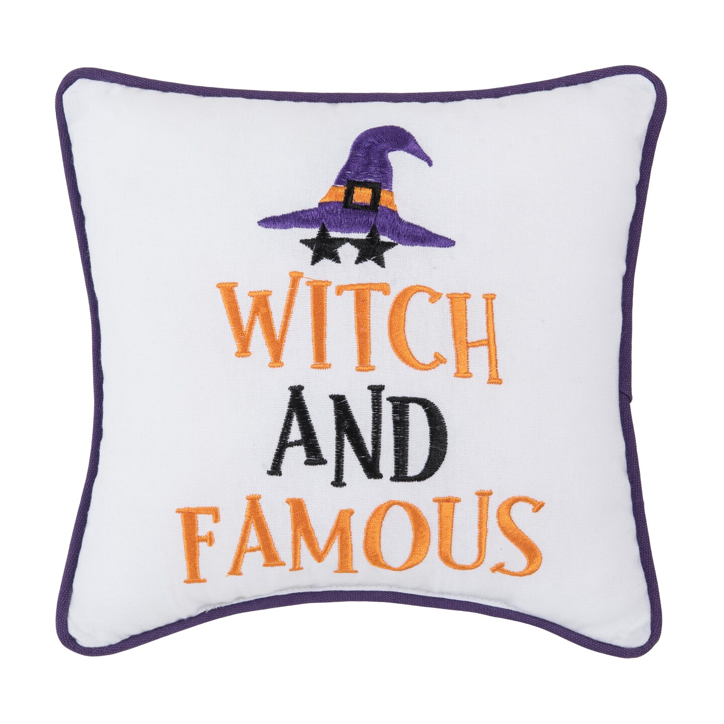 10&#x22; x 10&#x22; Witch And Famous Halloween Small Petite Throw Pillow