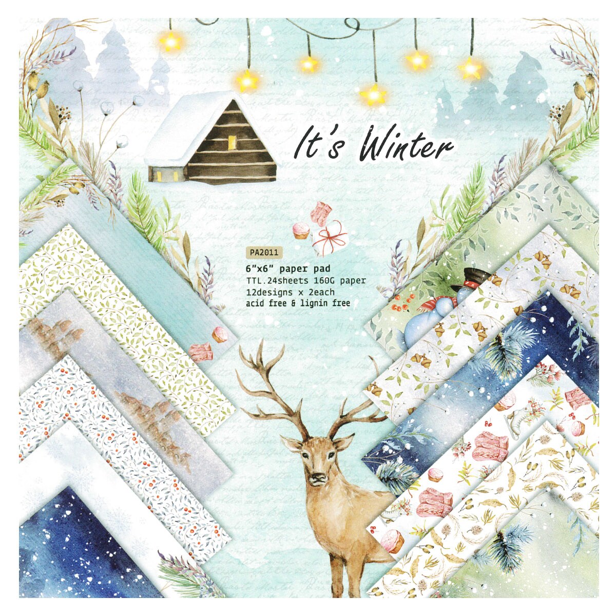 Wrapables 6x6 Decorative Single-Sided Scrapbook Paper for Arts &#x26; Crafts Projects, Scrapbooking, Card-Making