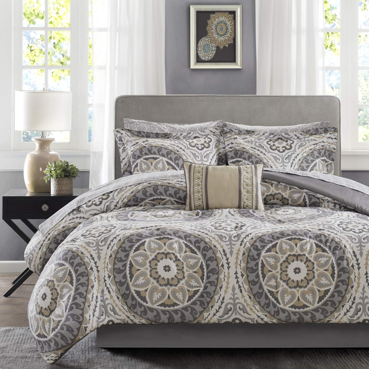 Signature Design by Ashley Bedding Sets Q780003Q Queen Noel Gray/Tan  Comforter Set, Furniture and ApplianceMart