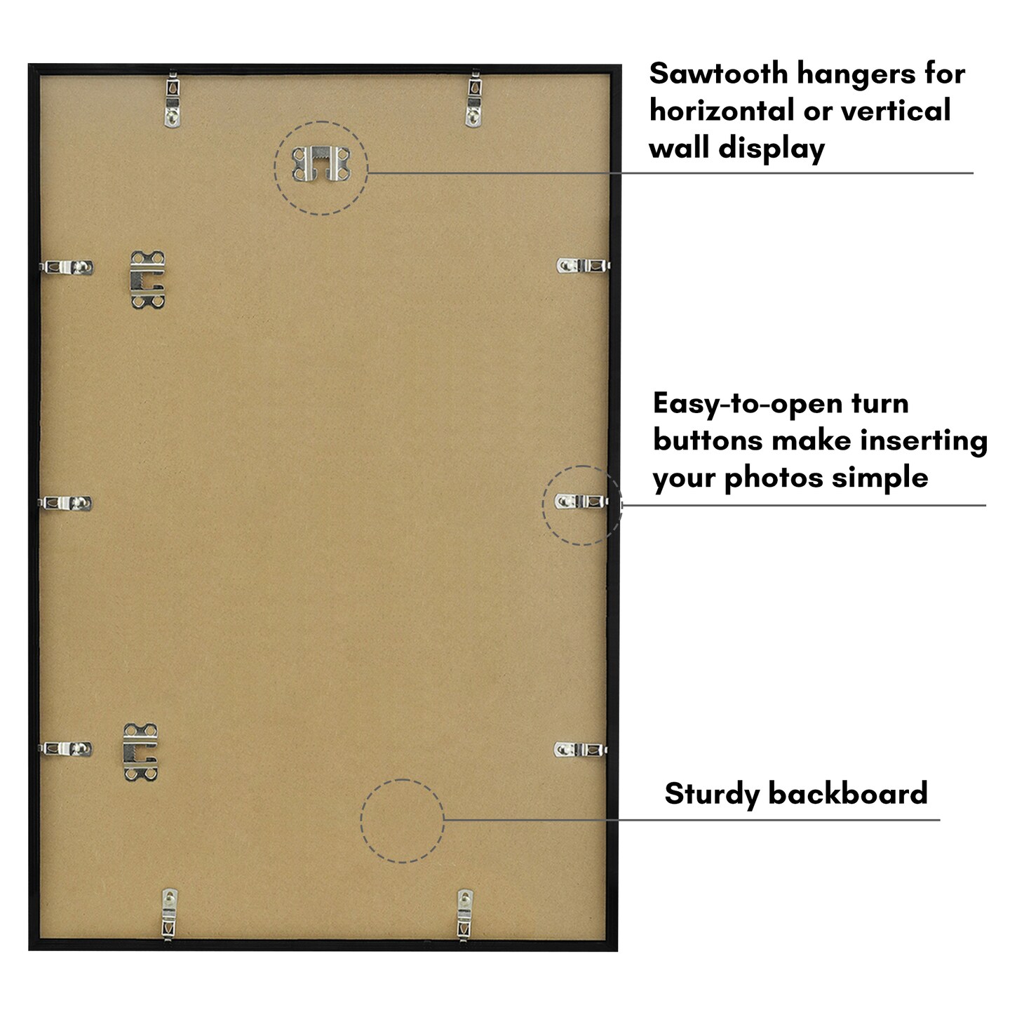 Americanflat Poster Frame - Perfect Frame for Photos and Artwork - Large Picture Frame - Polished Plexiglass - Hanging Hardware with Horizontal and Vertical Display